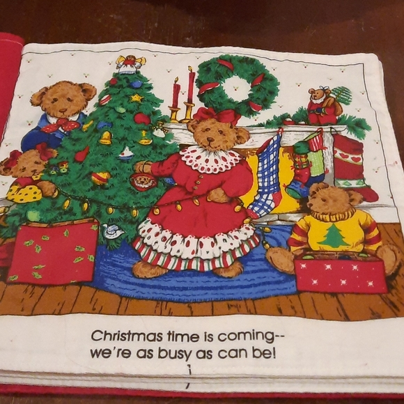 A TEDDY BEAR CHRISTMAS  , SOFT CLOTH STORYBOOK. - Picture 3 of 8